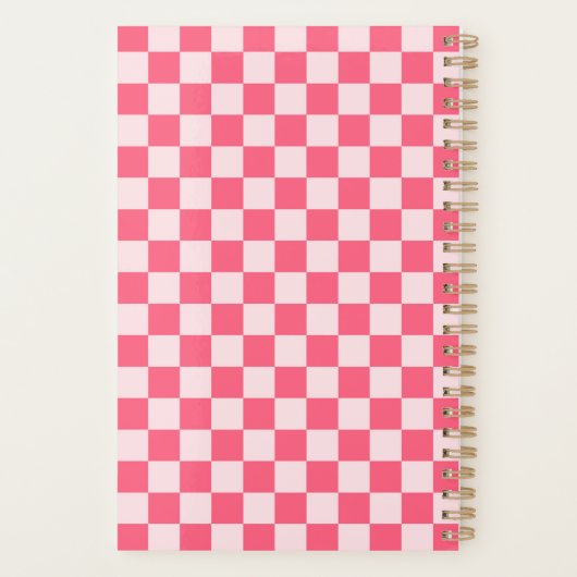 Flamingo sorbet checkerboard pattern planner (Achterkant)