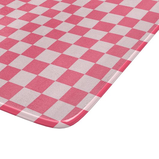 Flamingo sorbet checkerboard pattern snijplank (Hoek)