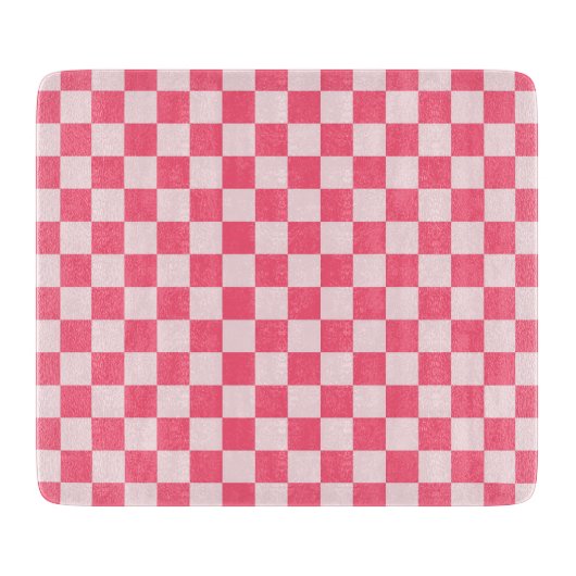 Flamingo sorbet checkerboard pattern snijplank (Voorkant)