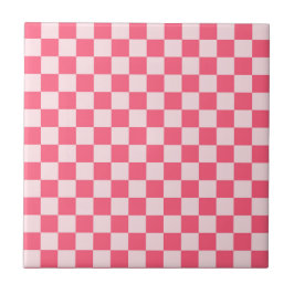 Flamingo sorbet checkerboard pattern tegeltje