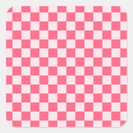 Flamingo sorbet checkerboard pattern vierkante sticker