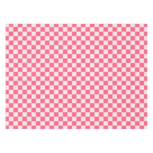 Flamingo sorbet dambordpatroon tafelkleed (Voorkant (Horizontaal))