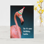 Flamingo Special Happy Birthday Kaart (Gele Bloem)