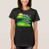 Flamingo speelt golf flamingo in golf t-shirt (Voorkant)