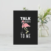 Flamingo speelt Golf Talk Birdie voor mij Golfende Kaart (Staand voorkant)