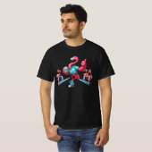 Flamingo Spelen Bowling Grafische Kunst Bowler Bow T-shirt (Voorkant volledig)