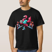 Flamingo Spelen Bowling Grafische Kunst Bowler Bow T-shirt (Voorkant)