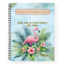 Flamingo Spiral Notitieboek met Aangepaste Quote e