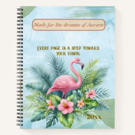 Flamingo Spiral Notitieboek met Aangepaste Quote e