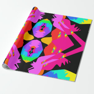 Flamingo Splash Fractal Gift Wrap Cadeaupapier