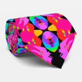 Flamingo Splash Fractal Stropdas (Opgerold)