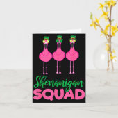 Flamingo Squad Funny Lucky St Patricks Day 2020 Te Kaart (Gele Bloem)