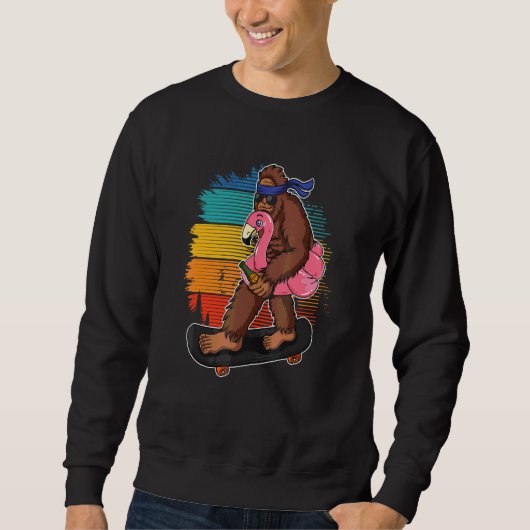 Flamingo Squatch Skateboard Flamingo Vogel Trui (Voorkant)