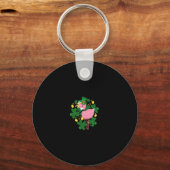 Flamingo St Patrick Day Fun Pink Bird Lover Gift1 Sleutelhanger (Voorkant)