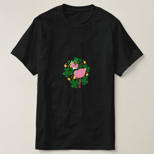 Flamingo St Patrick Day Fun Pink Bird Lover Gift1 T-shirt (Design voorkant)