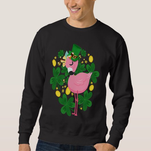 Flamingo St Patrick Day Pink Bird Trui (Voorkant)