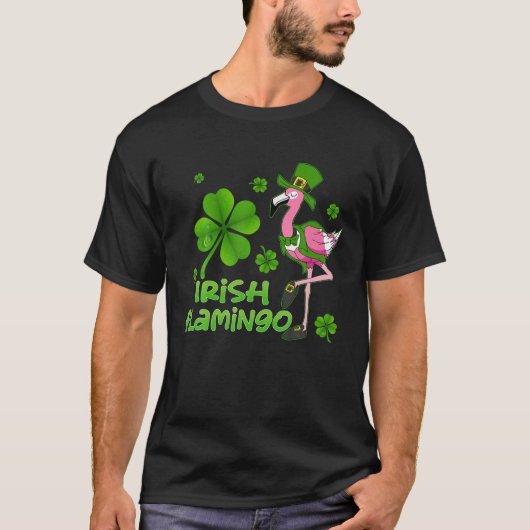 Flamingo St. Patrick's Dag Vrouwen Iers Flamingo T-shirt (Voorkant)