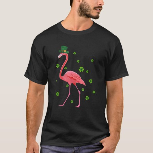 Flamingo St Patricks Day Flamingo Lover Shamrock T-shirt (Voorkant)