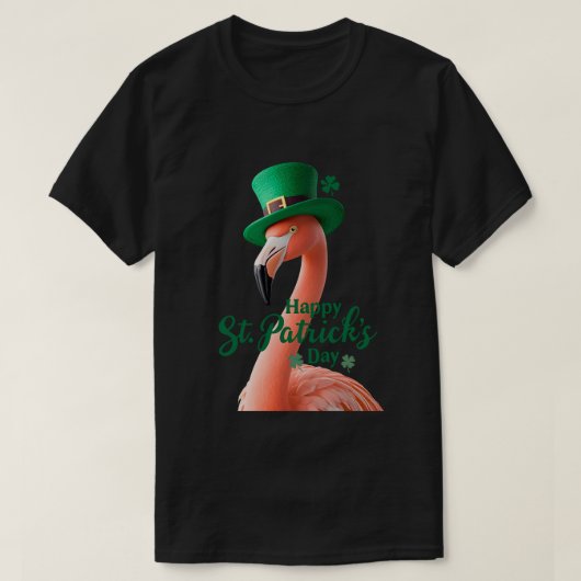 Flamingo St. Patrick's Day T-Shirt | Schattige Ier (Design voorkant)