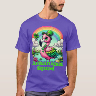 Flamingo St Patrick's Lover Shamrock Lucky Ireland T-shirt