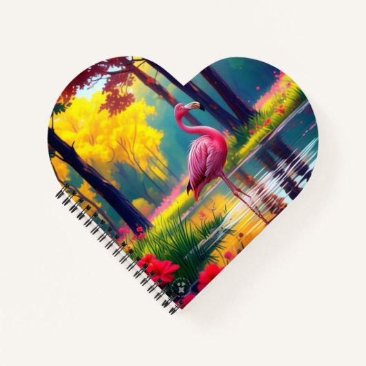 Flamingo Staand in Het Meer-36547 Notitieboek (Voorkant)