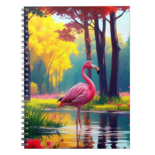 Flamingo Staand in Het Meer-36547 Notitieboek