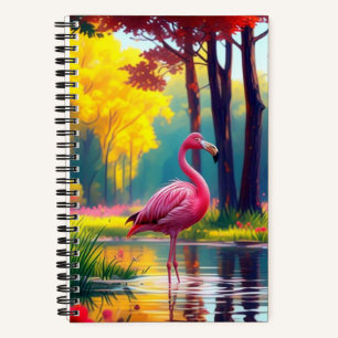 Flamingo Staand in Het Meer-36547 Notitieboek
