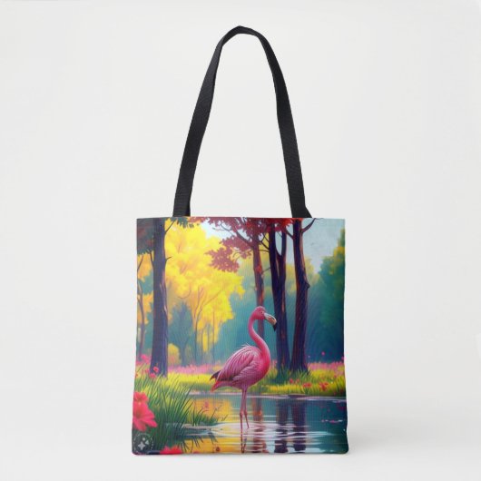 Flamingo Staand in Het Meer-36547 Tote Bag (Voorkant)