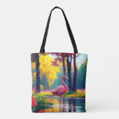 Flamingo Staand in Het Meer-36547 Tote Bag (Achterkant)