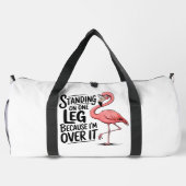 Flamingo Staand Op Eén Been Over Plunjezak (Achterkant)