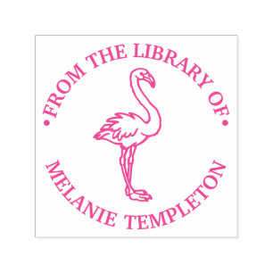 Flamingo Staand “Uit de bibliotheek van” Naam Mono Zelfinktende Stempel