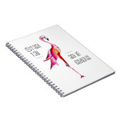 Flamingo Stand-all is een fabelachtig, grappig Gez Notitieboek (Rechterzijde)