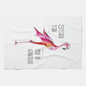 Flamingo Stand-all is een fabelachtig, grappig Gez Theedoek (Horizontaal)