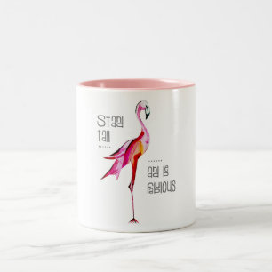 Flamingo Stand-all is een fabelachtig, grappig Gez Tweekleurige Koffiemok