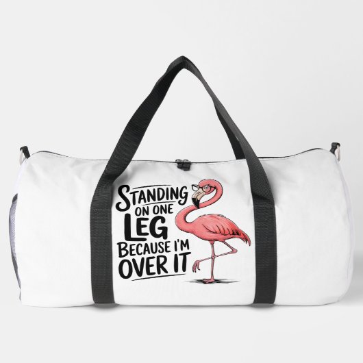 Flamingo Standing On One Leg Over Plunjezak (Achterkant)