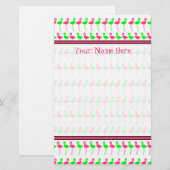 Flamingo Stationery - Roze en Groen Patroon Briefpapier (Voorkant / Achterkant)