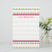 Flamingo Stationery - Roze en Groen Patroon Briefpapier (Staand voorkant)