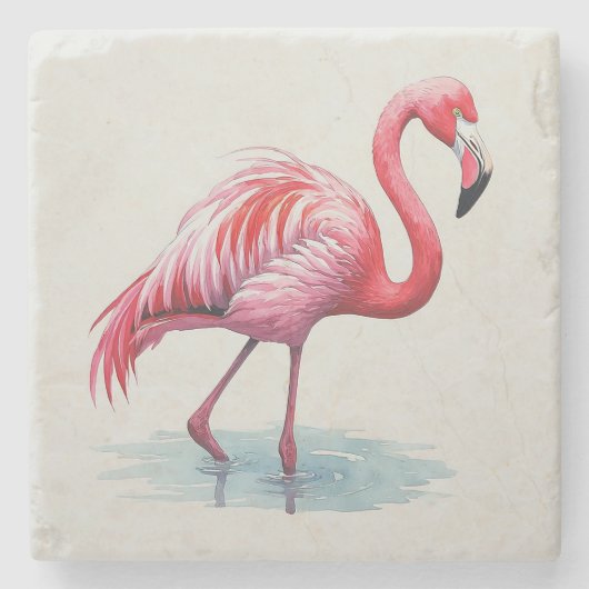 Flamingo Stenen Onderzetter (Voorkant)