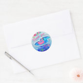 Flamingo sticker Glitter, zwembad Verjaardag, Dank (Envelop)