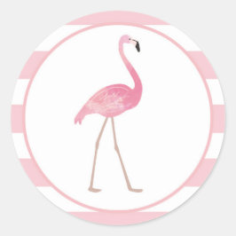 Flamingo Sticker Pink Stripes