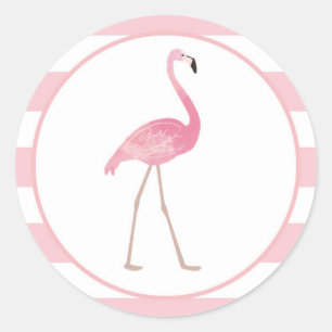 Flamingo Sticker Pink Stripes