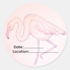 Flamingo sticker voor vogelaars