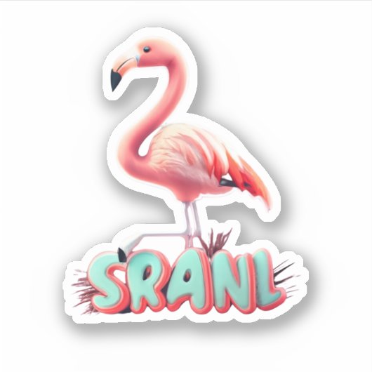 Flamingo Stickers die de tropen thuis brengen (Voorkant)