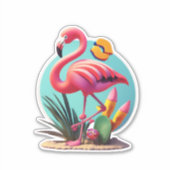 Flamingo Stickers om uw dag op te fleuren (Voorkant)