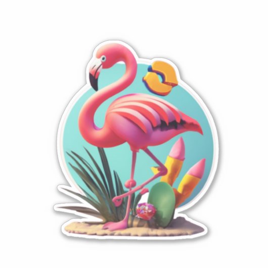 Flamingo Stickers om uw dag op te fleuren (Voorkant)