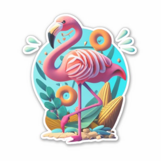Flamingo Stickers om uw dag op te fleuren (Voorkant)
