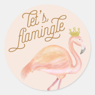 FLAMINGO-stickers Ronde Sticker