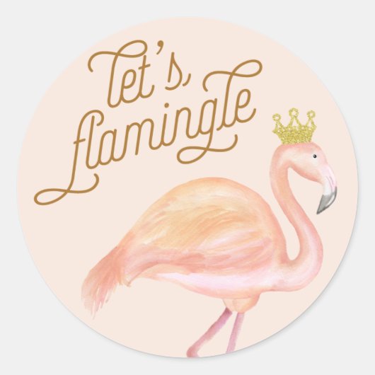 FLAMINGO-stickers Ronde Sticker (Voorkant)