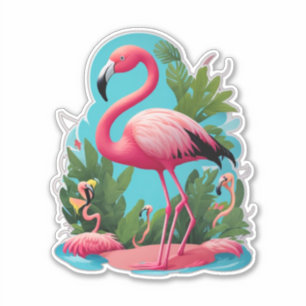 Flamingo Stickers Voeg een plons roze toe aan je w