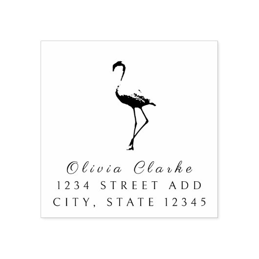 Flamingo Stijlvol Script Rubberstempel (Afrduk)